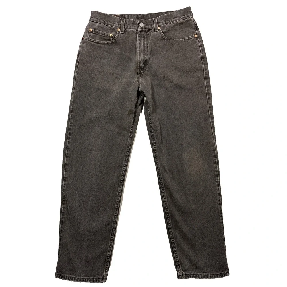 Levis 550 Jeans‎ Mens 34x32 Black Denim Relaxed Fit Y2K Baggy Grunge Stained